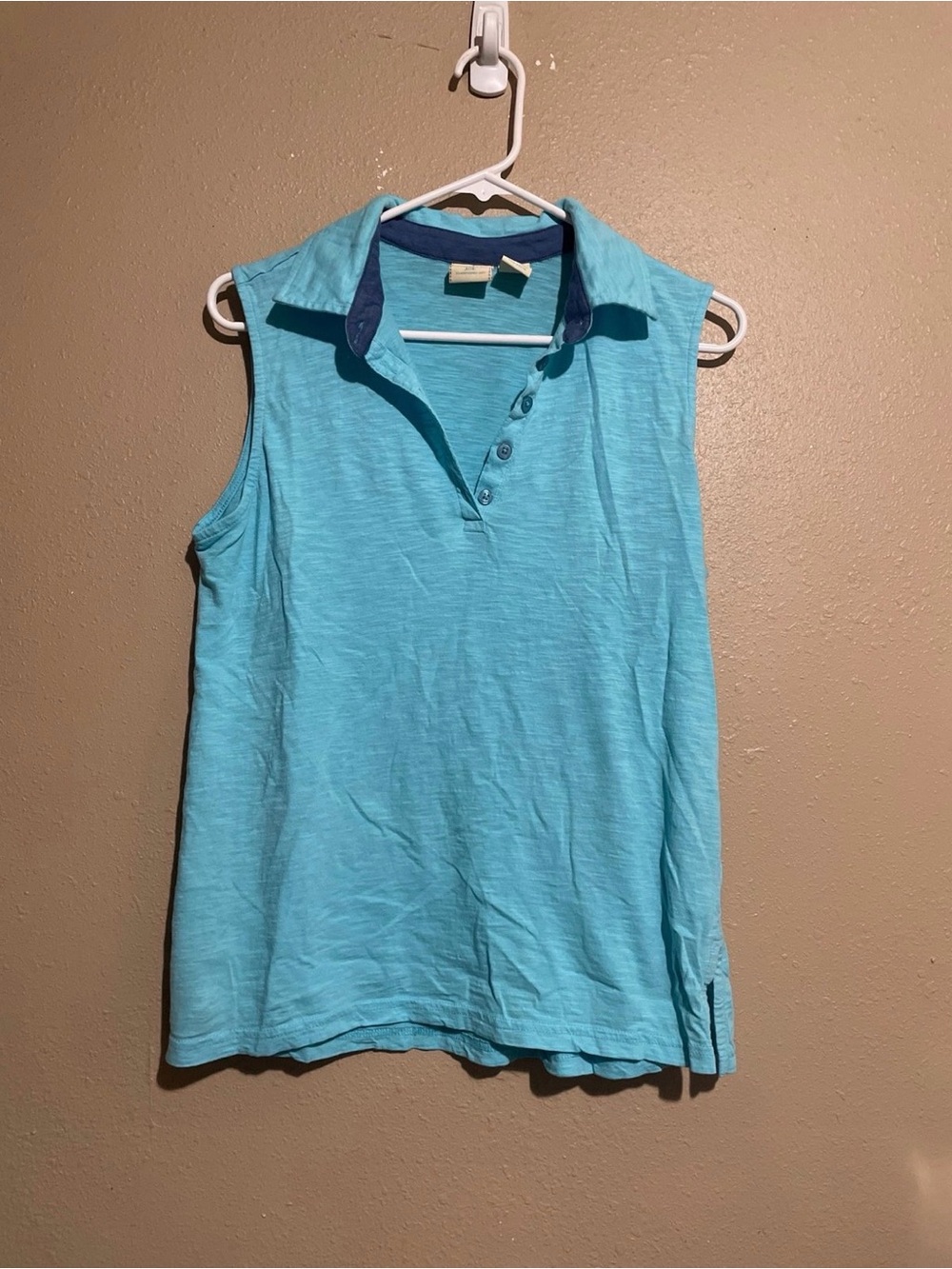 Caribbean Noe Sleeveless Light Blue Collared Golf Polo Shirt Women’s L